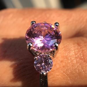 Pink Sapphire Crystal Ring